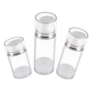 VICASKY 3pi&egrave;ces Flacon Pompe Airless Vide Plastique Lot de Distributeur de Lotion pour Voyage Flacon de Voyage pour Cosm&eacute;tique et Soin (Belicious Helper, neuf)