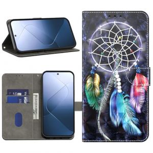 BOLELAW Coque pour Samsung Galaxy A14 Housse de T&eacute;l&eacute;phone en Cuir Antichoc [Cuir PU de Qualit&eacute; Sup&eacute;rieure] [Fonction Stand] [Fente pour Cartes] Etui pour Galaxy A14, Attrape R&ecirc;ves (BOLELAW, neuf)