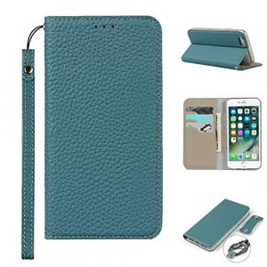 Copmob Coque iPhone 6/6S avec Cordon,Cuir v&eacute;ritable Flip Portefeuille &Eacute;tui en Cuir,[3 Porte Cartes][Fermeture magn&eacute;tique][RFID Blocker],Housse Case pour iPhone 6/6S - Bleu Ciel (Copmob, neuf)