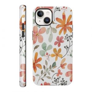 Xylota Coque pour iPhone 14/iPhone 13, Aesthetic Design Fleur Motif Housse Etui Rigide Adapt&eacute;e &Eacute;tui, Antichoc Anti-Rayures &Eacute;l&eacute;gant Protection Femme Fille Bumper Case pour iPhone 13 6,1'', Automne (AMCREST HOLDINGS, neuf)