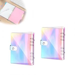 txuzong Classeur A6 6 Anneaux Transparent Souple - 2 Pi&egrave;ces Set d'Organisation pour Photos, Agendas, Documents - Classeur Budget avec Bouton Pratique, Archivage L&eacute;ger (Couleur Claire) (xianyongdafushi, neuf)