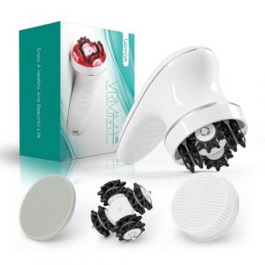 VOYOR Appareil de Massage Anti Cellulite Electrique Massage Cellulite Masseur pour Tete Dos Pied Visage Cervicale avec 3 Têtes Muti-fonctionnelles Brosse Nettoyante Visage Étanche VRMM1 (Voyor-FR, neuf)