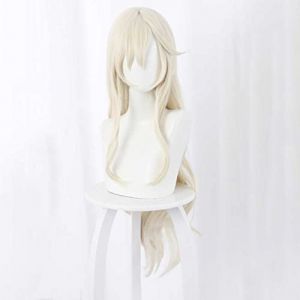 MAOMA Perruque Cosplay Anime，Identity V Sculptor Galatea Claude Perruque，Beige Long Wavy Perruque，avec Filet de Cheveux Gratuit，pour Fête Carnaval Halloween Perruques (good stuff A, neuf)