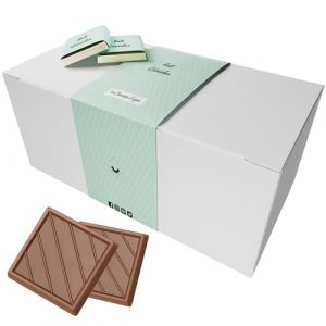 Coffret de Chocolats - Boîte de 70 Carrés de Chocolat au Lait et Céréales Croustillantes à Déguster ou Offrir - 100% Pur Beurre de Cacao - Fabriqué en France - 350 Gr (Chocolats Personnalisés, neuf)