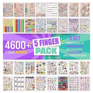 colortouch Lot de 4600 autocollants pour planificateur - Lot de 64 feuilles d'autocollants - Album photo pour calendrier, organiseur, agenda, journal, planificateur mensuel, carnet de notes, bullet (colortouch, neuf)
