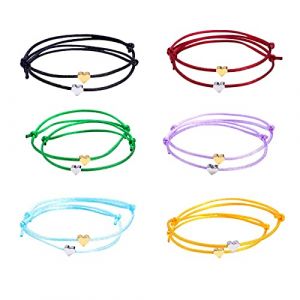 12PCS Bracelets d&rsquo;Amiti&eacute; pour Fille Gar&ccedil;on Bracelet Couple R&eacute;glable avec les Motifs Coeur Bracelet Tress&eacute; &agrave; la Main Cadeau pour Couple Famille Meilleurs Amis bracelets d'amiti&eacute; en forme de c&oelig;ur (LLMX, neuf)