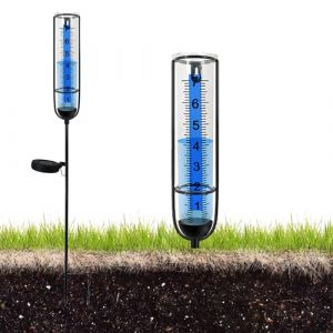 Pluviom&egrave;tre pour ext&eacute;rieur avec &eacute;clairage, pluviom&egrave;tre pour jardin r&eacute;sistant au gel, pluviom&egrave;tre ext&eacute;rieur en verre, pluviom&egrave;tre pour pluviom&egrave;tre, pluviom&egrave;tre &agrave; &eacute;nergie solaire en verre pour jardin (GREENFOODERAN TRADING LTD, neuf)