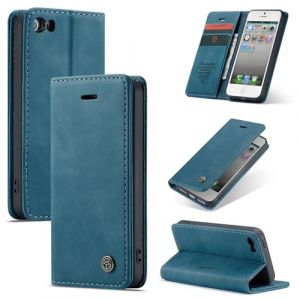 Ottcooed Coque pour iPhone SE (1.Gen 2016) / iPhone 5 /iPhone 5S, Etui Protection Housse Premium en Cuir PU, Emplacements Cartes Magn&eacute;tique Pochette de Portefeuille Flip Case pour iPhone 5S- Turquoise (Ottcooed EU, neuf)