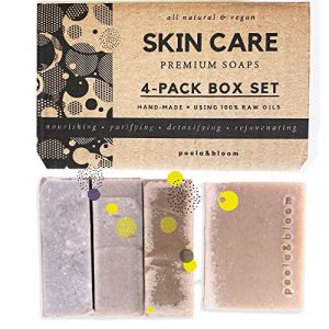 Coffret Noir pour Homme - Savon Vegan Exfoliant à la Boue de la Mer Morte et Argile Verte, Gommant Naturel pour Corps et Cheveux, Artisanaux et Biologiques, Idéal pour une Routine Durable (Blink Station, neuf)