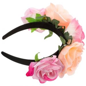 OATIPHO Serrage-t&ecirc;te &agrave; Large Bord Grosse Fleur Rose Artificielle en Tissu Synth&eacute;tique, Bandeau D&eacute;coratif pour Cosplay et F&ecirc;tes, Accessoire L&eacute;ger et D&eacute;licat pour Soir&eacute;es et &Eacute;v&eacute;nements, (Tsun Ki-sung, neuf)