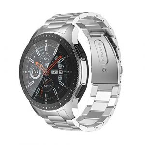 ANBEST Bracelet Compatible avec Samsung Gear S3/Galaxy Watch 46mm - Bracelet de Remplacement en Acier Inoxydable &agrave; Maillons sans Couture pour Hommes et Femmes (ANBEST Store, neuf)