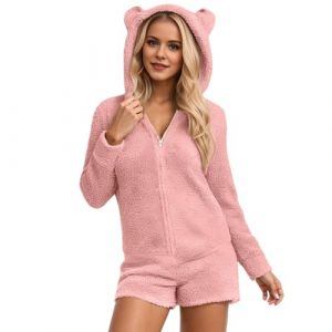 LKRSEEF Pilou Femme Pyjama Piloupilou Grenouill&egrave;re Polaire Sexy Hiver Pijamas Grenouillere Adulte Pilou-Pilou Onesie avec Pieds (LKRSEEF FASHION, neuf)