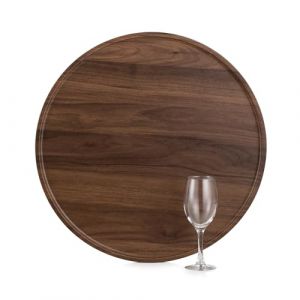 Hanobe Plateau Decoratif Bois Grand : XXL Rond Plateaux de Service Decor pour Table Basse Placage de Noyer Chic Plateau Moderne Deco pour Cuisine Ottoman, 45cm (Hanobe-FR, neuf)