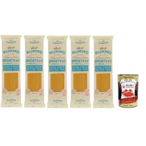 Rummo P&acirc;tes, spaghetti, sans gluten, sans gluten, en bronze, parfaites pour les personnes souffrant de la maladie c&oelig;liaque ou d'intol&eacute;rance au gluten, 5 x 400 g, avec Italian Gourmet polpa (Italiaen Gourmet UK Ltd, neuf)