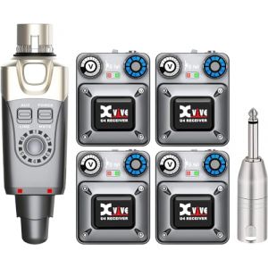 Xvive U4R4 Système sans Fil in-Ear Monitor Système IEM à 4 Récepteurs et 1 Transmetteur pour Les répétitions et Les Concerts de L'orchestre (MEMTOP, neuf)