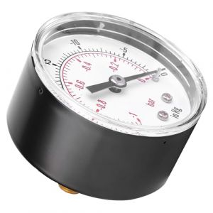 Vacuomètre 50Mm 1/8 Bspt, Manomètre Connexion Arrière -1-0Bar -30-0Inhg Air Eau Pétrole Gaz (Dawnso, neuf)