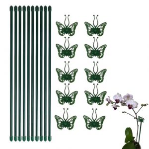 20 Pi&egrave;ces Tuteur Plante Interieur, Tuteur Plante Grimpante 30cm, Tuteur Plante Interieur avec Plantes Clips & Connecteur, pour Fixation de Orchid&eacute;es, Pivoines, Tuteur Plante Grimpantes (ANETTEE GLOBALISS, neuf)