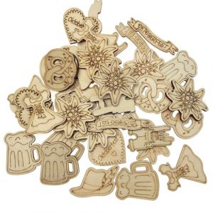 KEMUZ 100 Pièces Décoration Bavaroise, Confettis En Bois Edelweiss Chapeau De Bière Robe, Décoration De Table Bavaroise Oktoberfest, Pour Fête Bavaroise Oktoberfest, 3-4 Cm (Décoration Oktoberfest) (WEIWEIHAI, neuf)