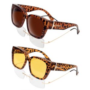 Face Shadow Lunettes Jaune Conduite de Nuit Polaris&eacute;es, Surlunettes Conduite de Nuit pour Homme et Femme anti Eblouissement de Vision Nocturne, Ultra L&eacute;ger (Wellworths Store, neuf)