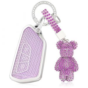 OFF WE GO Coque de Clé Etui Cles pour VW Golf 8/7/5/R/MK8 Born Formentor Seat Leon Ateca Tarraco Skoda Octavia Protecteur Clé Voiture Accessoire Voiture Clé à Télécommande avec Porte-clés, Violet (OFF WE GO, neuf)