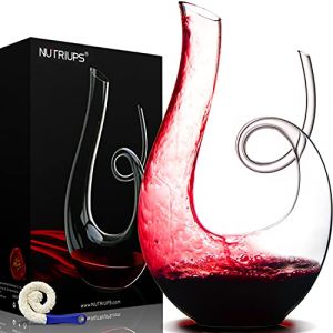 NUTRIUPS Carafe à Vin Carafes à Décanter en Verre, Aérateur de Vin Rouge Carafe de Reniflard à Vin Soufflé à la Main Carafe à Vin Décanteur a Vin (DMAR, neuf)