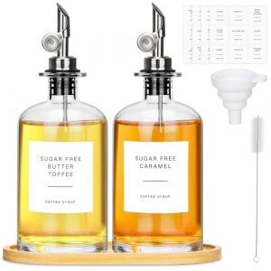 BBWELL 2pcs Bouteille Huile Olive,Distributeur d'huile 500ml,Bouteille d'huile et Vinaigre pour la Cuisine,Bouteille D'huile en Verre,Distributeur Automatique D'huile et de Vinaigre (STORE LA PORTA GIUSEPPA S.R.L., neuf)
