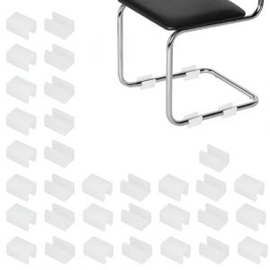 PATIKIL 32pcs Embouts De Pied De Chaise en U, 9mm Prot&egrave;ge-Sols en Forme De U pour Pieds De Chaise Embouts Rectangulaires pour Pieds De Chaise Coussins Glissent Facilement, Blanc (PATIKIL UK, neuf)