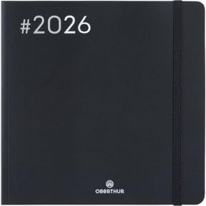 OBERTHUR - 1 Agenda Semainier Carr&eacute; 16 NEA FLEX - Janvier 2026 &agrave; D&eacute;cembre 2026 - Dimension 16 x 16 cm - Couverture Noir (Papeterie Libellus, neuf)