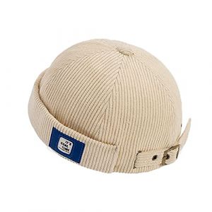 YAMEE Bob Homme Docker Bonnet Casquette Neuf Urban Style Bord Roulé rétro Travailleur Marin Unique Street décontracté Brimless Chapeau (One Size 56-58cm) (YAMEE, neuf)