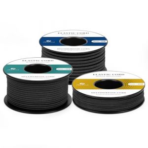Abma Cord Fils Elastique 3mm x 10m Cordon Elastique Rond Corde Elastique Sandow Elastique Ficelle pour Bracelet, Masques, Collier, Bijoux, Chapeau, Camping - Noir (Abma Cord EU, neuf)