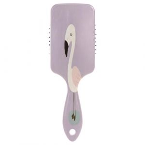 Brosse &agrave; cheveux avec coussin d'air - Motif flamant rose - Pour cheveux &eacute;pais et d&eacute;m&ecirc;lants antistatiques (DEJESJ, neuf)