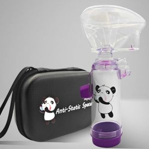 Chambre d'inhalateur avec masque et &eacute;tui de transport de voyage, chambre d'a&eacute;rosol utilis&eacute;e avec n'importe quel inhalateur de dose dos&eacute;e (MDI) pour l'asthme et les probl&egrave;mes respiratoires (adulte) (MAGICARE-FR, neuf)