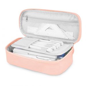 WONSAR Trousse Scolaire, Trousse 4 Compartiments Grande Capacit&eacute;, Trousse &agrave; Crayons Portable avec Poign&eacute;e pour &Eacute;cole et Bureau, pour &eacute;tudiants Filles Gar&ccedil;ons Adolescent (WONSAR OFFICAL, neuf)