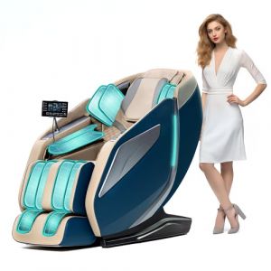 HealthRelife Fauteuil de Massage Complet du Corps avec Balayage corporel Mains robotiques 3D Housse de siège de Massage Shiatsu Intelligente avec Fonction vocale Chauffage du Dos (Bleu) (Health Relife, neuf)