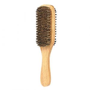 Premium Quality Men 's Beard Brosse Double face Facial Hair Brush Rasage Peigne M&acirc;le Moustache Brosse Manche En Bois Massif Taille En OptionTraitement durable (xiaojun YRHH, neuf)
