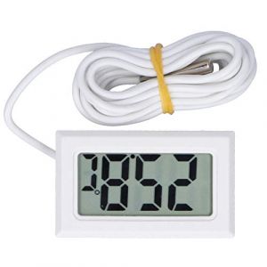 Thermomètre Numérique LCD NPT, Mini Moniteur Électronique de Température À Écran Lcd Filaire -50 À 110 °C, Instrument de Mesure Avec Sonde Externe, pour Réfrigérateur, Congélateur, Aquarium (Blanc) (Boaby, neuf)