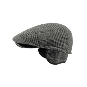 YAMEE Beret Homme Hiver Vintage Chaud,Casquette Plate Homme Plaid avec Cache-Oreilles Pliables,Chapeau d'hiver Femme Doux Respirant,Casquette Beret Homme Classique,Casquette de Chauffeur de Taxi (YAMEE, neuf)