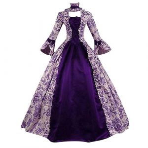 NAFING Robe de soir&eacute;e baroque Marie Antoinette XVIIIe si&egrave;cle Renaissance P&eacute;riode historique Robe bal victorienne Tenue de Soir&eacute;e M&eacute;di&eacute;vale (min-bmao, neuf)