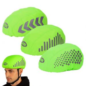 Aohyue 3 Pi&egrave;ces Housse de Pluie pour Casques, R&eacute;fl&eacute;chissant Couvre-Casque V&eacute;lo Imperm&eacute;able, Haute Visibilit&eacute; Housses de Protection Contre Pluie pour V&eacute;lo, Skateboard, Ski - Vert Fluorescent (achenyuyuan, neuf)