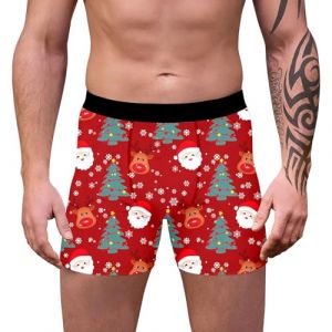G&eacute;n&eacute;rique Cale&ccedil;on Homme No&euml;l Calecon Personnalise Homme Sport Personnalisable Boxer Rigolo Noel Calecon Microfibre Shorty Transparent sous-V&ecirc;tements Cadeau Noel Shorty (Cine montinr, neuf)