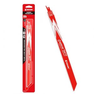 EZARC Lames de scie sabre R1278HM en carbure de tungstène pour une coupe rapide et précise pour métal épais, fonte, acier allié 300 mm, 8 TPI (EZARC Tools EU, neuf)