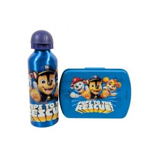 My sweety pop – Ensemble repas Pat Patrouille - Boîte à goûter + Gourde - Lunch box – Hydratation - Pour enfant - Crèche - Maternelle - Ecole - Vacances - Repas - Idée Cadeau (Pat Patrouille - Bleu) (Mon jouet préféré, neuf)