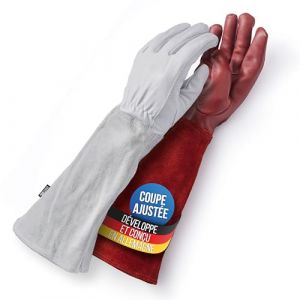 LAUTER SCHUTZ ® Gants en cuir de boeuf FINS DE CORPS - Avec couture arrière pour une liberté de mouvement et un confort (L, marron) (Wächter & Rehn, neuf)