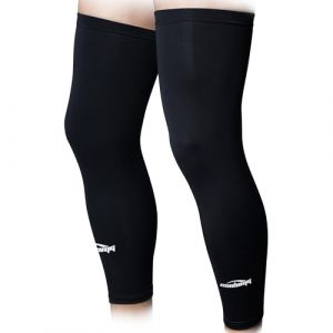 COOLOMG Paire de jambi&egrave;res de compression - Pour cyclisme, basketball, football, protection UV - Antid&eacute;rapantes - Pour homme, femme, enfant, adolescent - Noir - Taille L (newlegend, neuf)