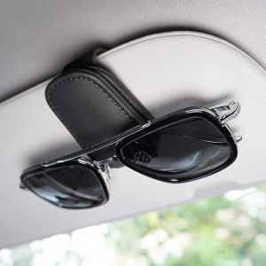 Frogetu Porte Lunette Voiture,Support Lunette Voiture,Porte Lunettes pour Voiture,Support Lunettes pour Voiture Magn&eacute;tique Cuir,Porte Lunette Voiture Universel,Support Lunette Voiture Cuir Magn&eacute;tique (O&Uuml; Bolitso, neuf)