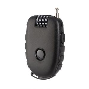 HUVZOR Antivol &agrave; c&acirc;ble, antivol pour scooter, v&eacute;lo, cadenas code velo, serrure en fil m&eacute;tallique, 4 disques &agrave; chiffres, c&acirc;ble en acier de 75 cm, pour v&eacute;los, skis, casques, bagages (Volumetech OU, neuf)
