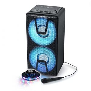 Enceinte autonome - Muse M-1820DJ - &agrave; LED Party box portable avec lecteur CD + Micro - BT/CD/AUX/USB - 150W - Lumi&egrave;re OVNI (SONO-ENERGIE, neuf)