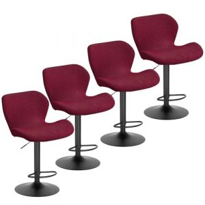 Housse Tabouret de Bar en Velours/Incurv&eacute; Lot de 2/4/6 Extensible Couvre de Tabouret de Bar de pub Couverture de Tabouret Haute Housse Chaise de Salle a Manger Couvre Protecion De Chaise ( Color : #6 (Lausit Zenr, neuf)