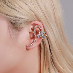 Wendalern Cristal Oreille Clip Boucle D'oreille Zircon Cubique Strass Papillon Oreille Grimpeur Crawler Boucle D'oreille CZ Cluster Oreille Manchette Wrap Boucle D'oreille Bijoux pour Femmes (Wendalern, neuf)
