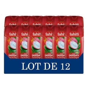 TAHITI - Gel Douche Tahiti FRUIT DU DRAGON ENERGISANT- Formule à Base d'Ingrédients d'Origine Naturelle - Lot de 12 x 250ml (Conseil & Négoce Européen, neuf)